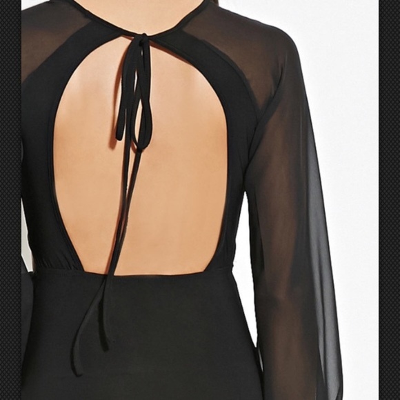 Forever 21 Long-sleeve Sexy Cut Out Maxi Dress - Picture 4 of 8